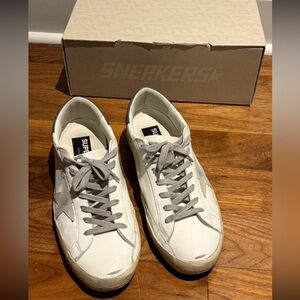 Golden Goose White Sneakers with Gray Accents